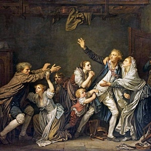 Father&#39;s Curse Ungrateful Son 1777 French Painting By Jean Baptiste Greuze Repro