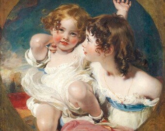 The Calmady Children Portrait 1823 Painting By Sir Thomas Lawrence Repro