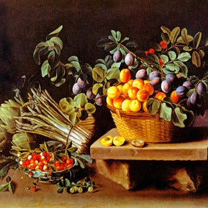 Still Life Fruits And Vegetables 1637 French Painting By Louise Moillon Repro