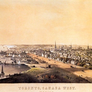 1800'S Panoramic Map Toronto Canada West Poster Reproduction