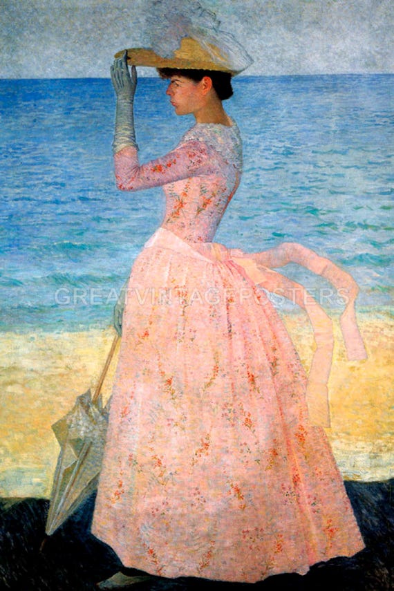 Woman With A Parasol Umbrella Fashion Dress Painting by Aristide Maillol  Repro - Etsy