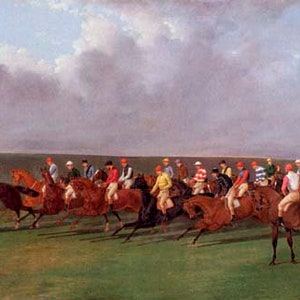 Horse Race Derby Jockey Racing Painting Art By John Frederick Herring Repro