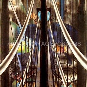 The Bridge 1922 Modern New York City American Painting By Joseph Stella Repro