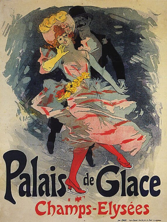 Palais De Glace Couple Ice Skating French Champs Elysees Etsy