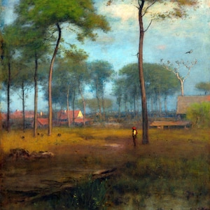 Early Morning Tarpon Springs Pine Tree Landscape Painting By George Inness Repro