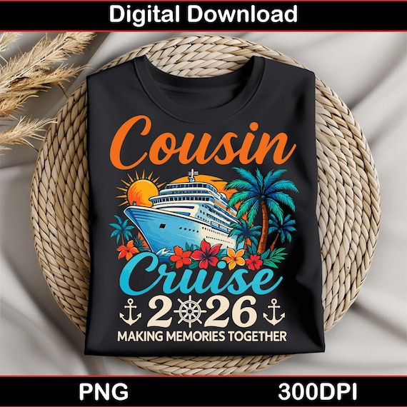 Cousin Cruise 2026PNG, Making Memories Together SVG, Cruise Shirt Design, Family Vacation Shirt, Digital Download, 300 DPI PNG