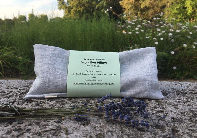 Yoga Eye Pillow, Aromatherapy Eye Pillow, Augen Kissen, Eye Pillow, Weighted Eye Pillow, Organic Flax Seed and Lavender Eye Mask, Yoga Gift Light Grey