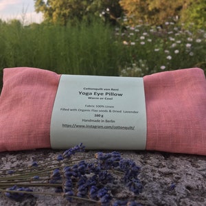 Yoga Eye Pillow, Aromatherapy Eye Pillow, Augen Kissen, Eye Pillow, Weighted Eye Pillow, Organic Flax Seed and Lavender Eye Mask, Yoga Gift Lachs