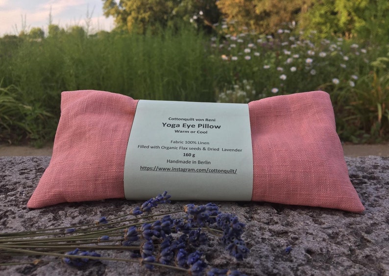 Yoga Eye Pillow, Aromatherapy Eye Pillow, Augen Kissen, Eye Pillow, Weighted Eye Pillow, Organic Flax Seed and Lavender Eye Mask, Yoga Gift Lachs