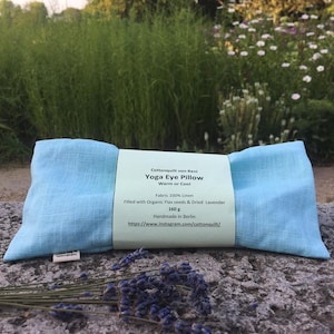 Yoga Eye Pillow, Aromatherapy Eye Pillow, Augen Kissen, Eye Pillow, Weighted Eye Pillow, Organic Flax Seed and Lavender Eye Mask, Yoga Gift Ice Blau