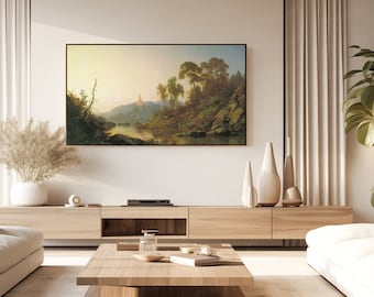 TV frame mockup, Samsung TV Frame mockup, Frame mockup in interior, Mock, Poster Mockup, PSD