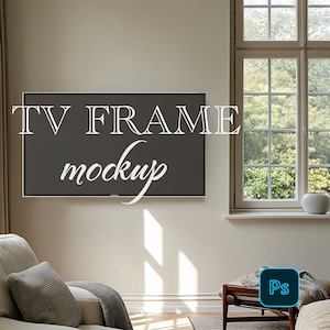 TV frame mockup, Samsung TV Frame mockup, Frame mockup in interior, Mock, Poster Mockup, PSD