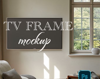 TV Rahmen Mockup, Samsung TV Rahmen Mockup, Rahmen Mockup im Innenraum, Mock, Poster Mockup, PSD