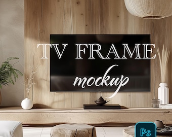 TV frame mockup, Samsung TV Frame mockup, Frame mockup in interior, Mock, Poster Mockup, PSD