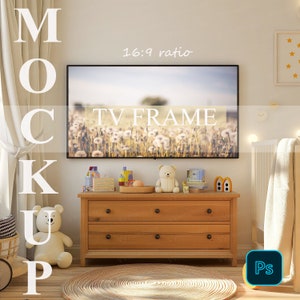 TV frame mockup, Samsung TV Frame mockup, Frame mockup in interior, Mock, Poster Mockup, PSD