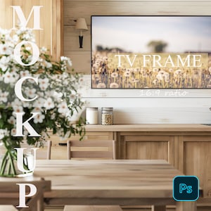 TV frame mockup, Samsung TV Frame mockup, Frame mockup in interior, Mock, Poster Mockup, PSD