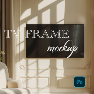 TV frame mockup, Samsung TV Frame mockup, Frame mockup in interior, Mock, Poster Mockup, PSD