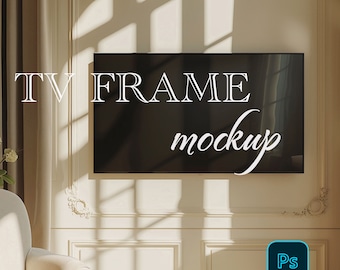 TV Rahmen Mockup, Samsung TV Rahmen Mockup, Rahmen Mockup im Innenraum, Mock, Poster Mockup, PSD