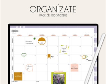 STICKERS ORGANIZE • digital stickers • customize your agenda • NOTES • 100 stickers