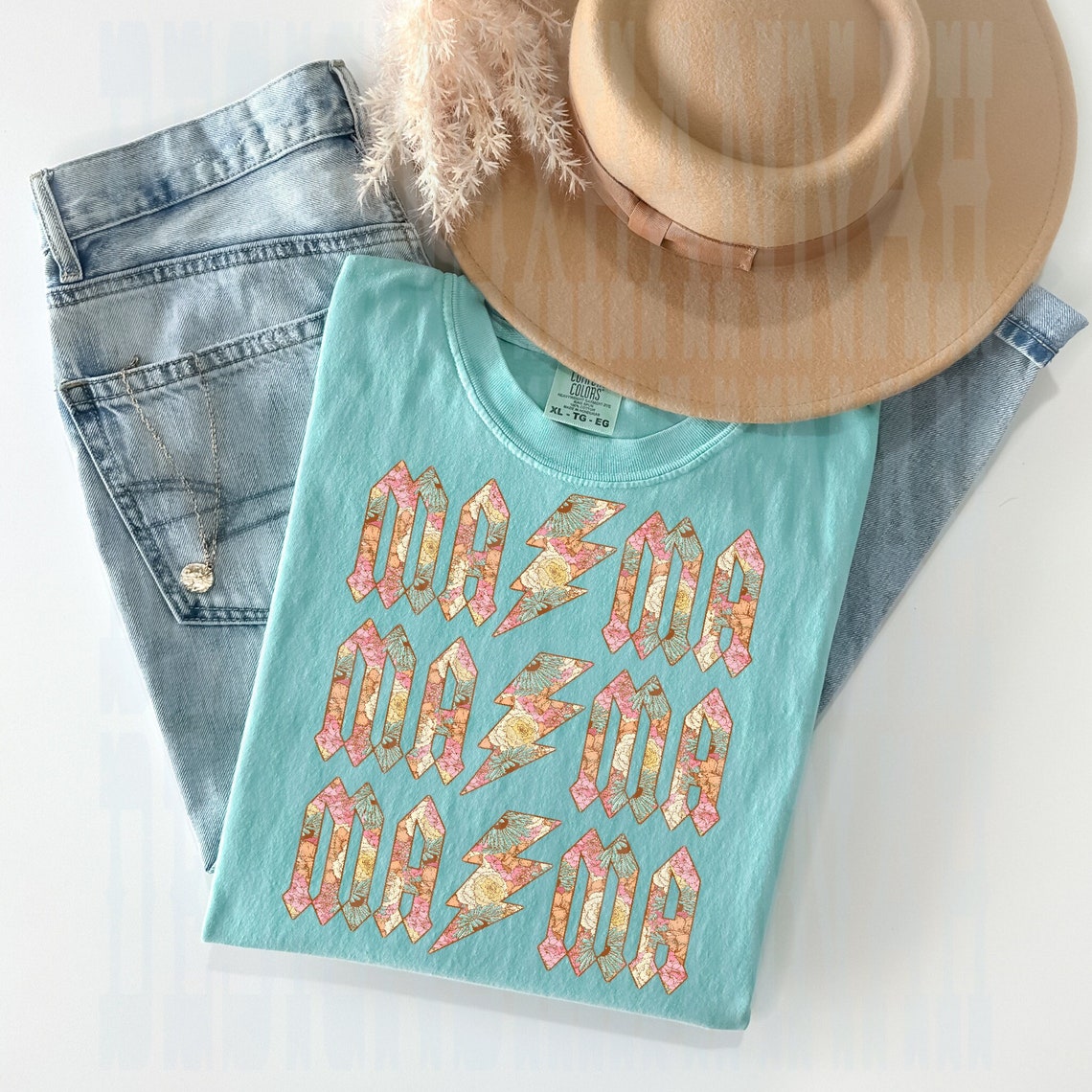 Mama Mama Mama Png, Groovy Floral Png, Acdc Mama Download, Boho Floral ...