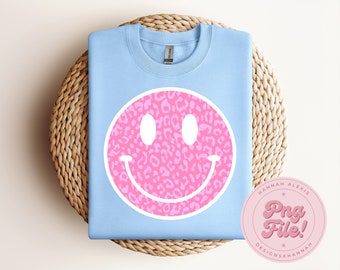 Pink Cheetah Smile Face Png-Trendy Pink Digital Download
