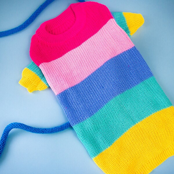 Rainbow Knit Dog Sweater