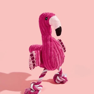 Squeaky Rope Flamingo Dog Toy
