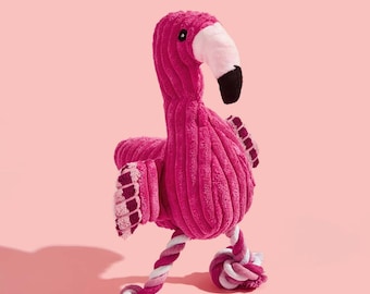 Squeaky Rope Flamingo Dog Toy