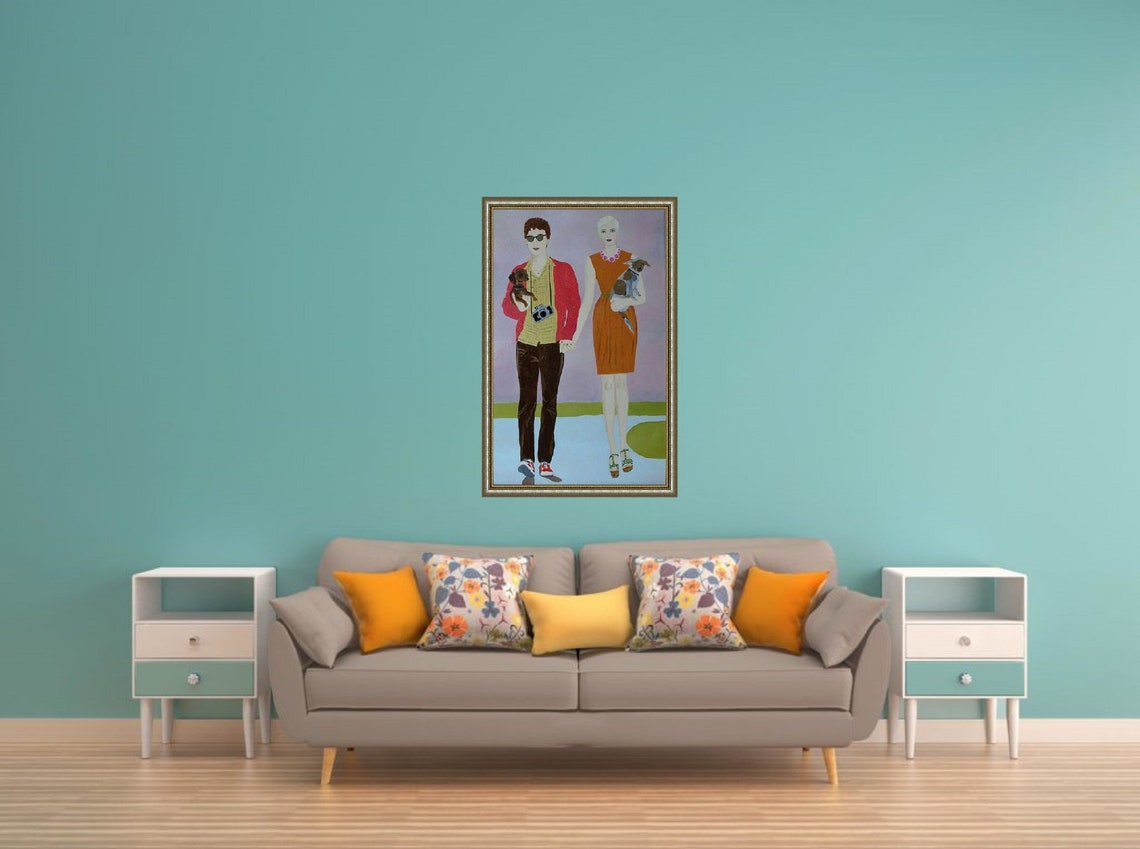 Original Oil Painting Best friends Girl Gift Wall | Etsy