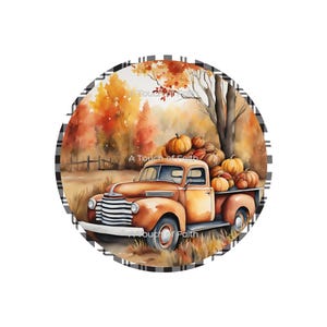 Rustic Fall Decor, Fall Truck Wreath Sign, Vintage Decor Home, Autumn Door Hanging, Fall Harvest Decor, Pumpkins, FaithsWreathSupplies