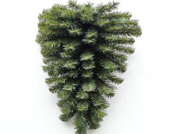 24" Artificial Pine Teardrop Swag, Pine Wreath Form, Wreath Base, DIY Wreath Supplies, Evergreen Pine Swag for Wreath, FaithsWreathSupplies