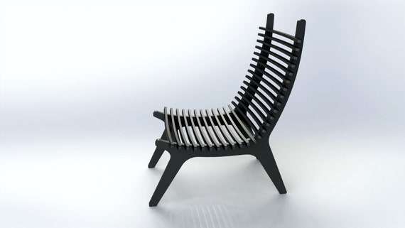 Modern Art Wooden Chair CNC Vector File (DWG, DXF)