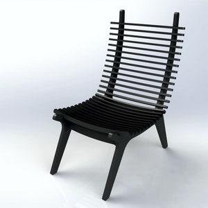 Modern Art Wooden Chair CNC Vector File (DWG, DXF) image 2