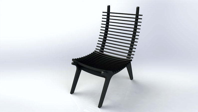 Modern Art Wooden Chair CNC Vector File (DWG, DXF) image 2