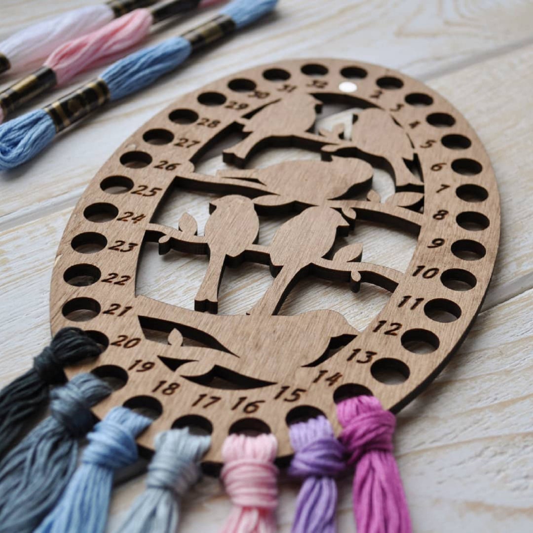 Thread Sorter Oval Wooden Embroidery Floss Organizer Art Cute Etsy