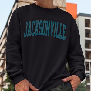 Jacksonville Florida Black Unisex Men&#39;s and Women&#39;s Crewneck Sweatshirt