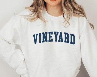 Unisex Martha's "Vineyard" Massachusetts Collegiate Crewneck Sweatshirt