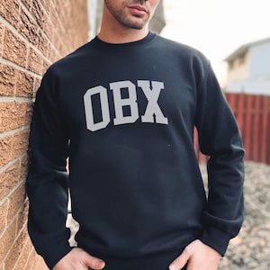 Unisex OBX Outer Banks NC Collegiate Crewneck Sweatshirt