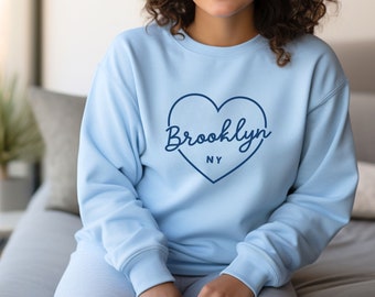 Unisex Brooklyn NY Heart Crewneck Sweatshirt