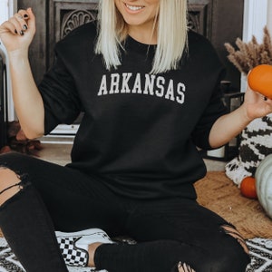 Arkansas State Black Unisex Men's and Women's Crewneck Sweatshirt