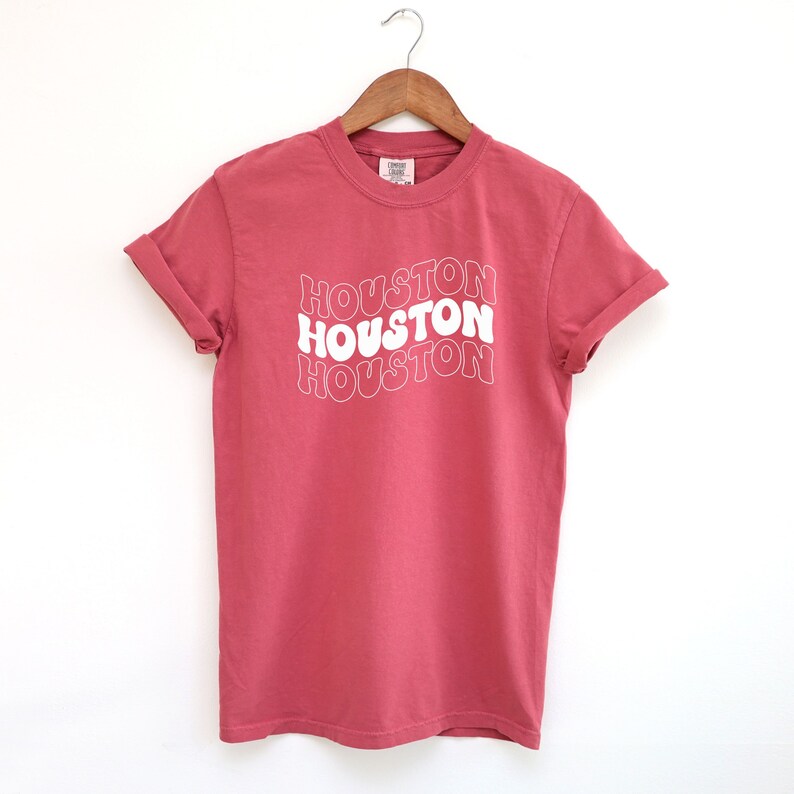 Unisex Houston Groovy Stacked Comfort Colors Tshirt Etsy Canada