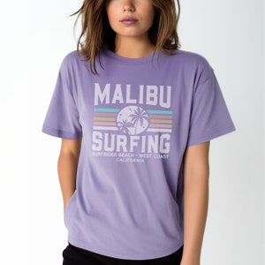 Malibu California Surfing Comfort Colors T-shirt | California Apparel and Gifts