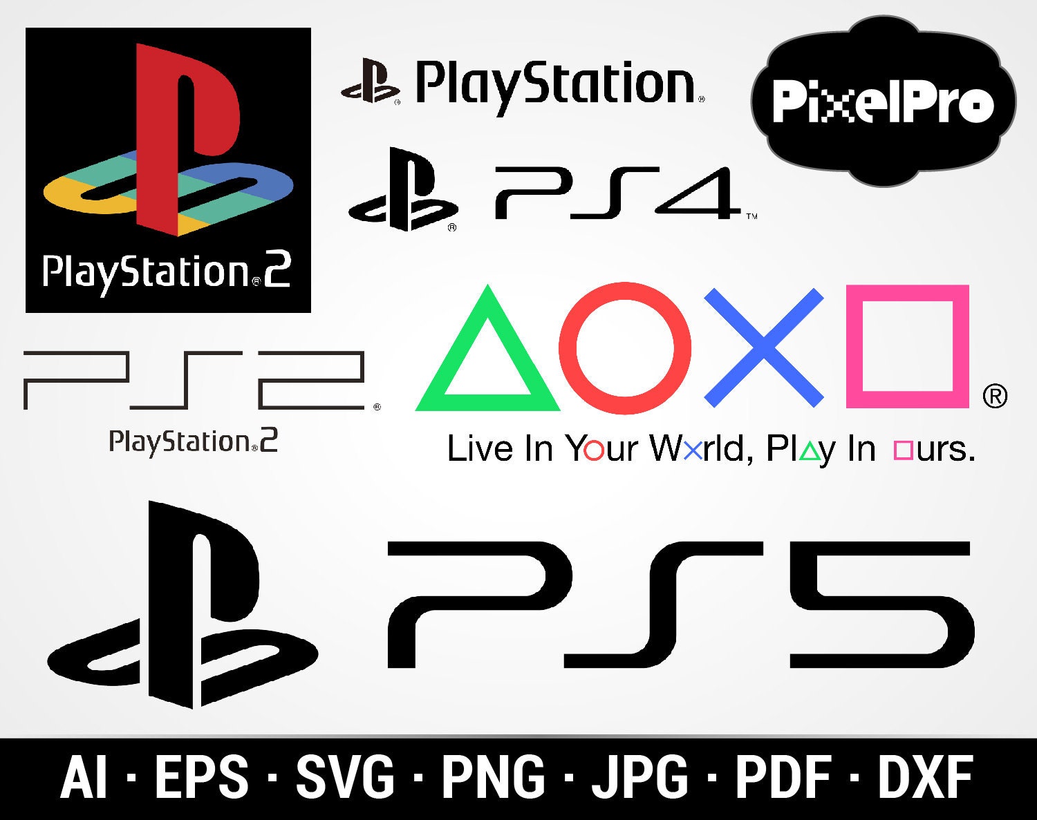 Logotipo de playstation vector pdf/svg/jpg/svg/eps/png/ai | Etsy