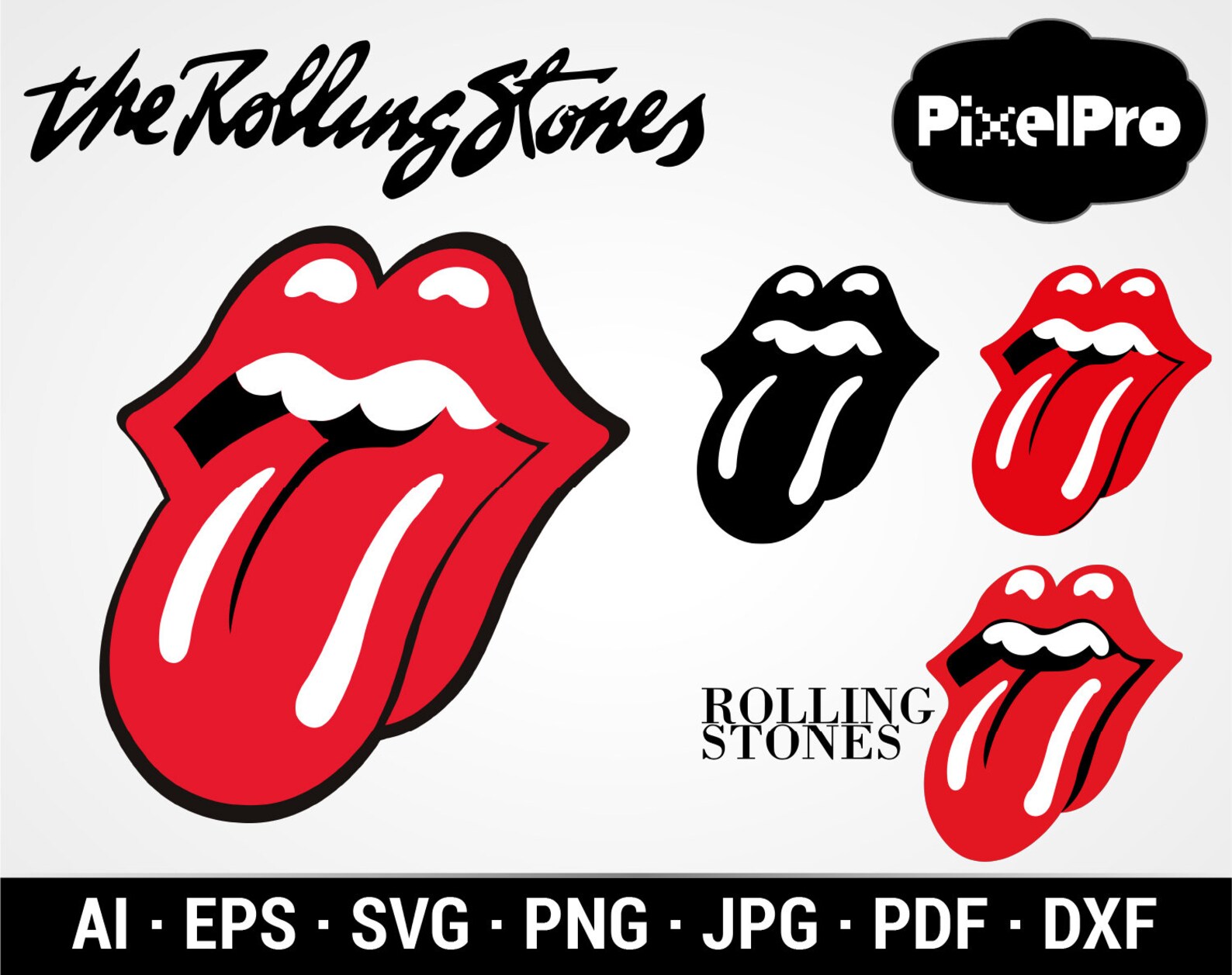 Rolling Stones Logo vector pdf/svg/jpg/svg/eps/png/ai File | Etsy