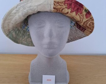 PATCHWORK BUCKET HAT - Recycle Reuse Refashion - One of a kind (2029)