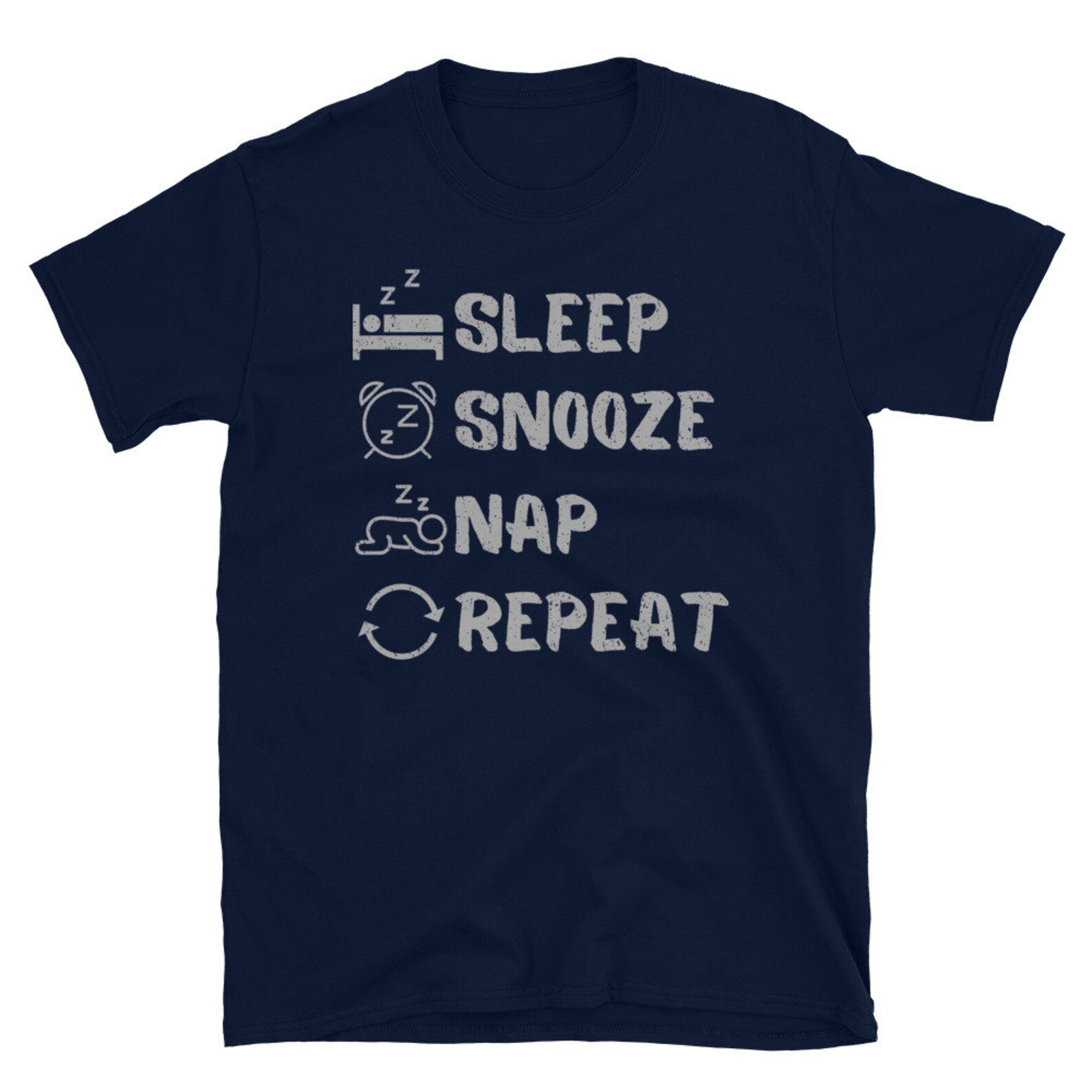 Sleep Snooze Nap Repeat TShirt Etsy
