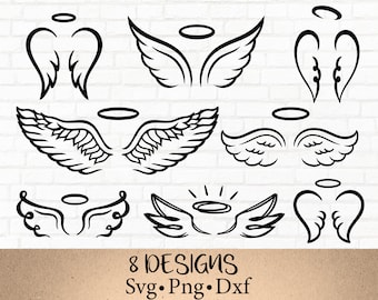 Angel Wings Bundle, Wings Svg Png Dxf