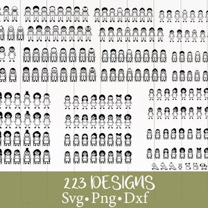 Family Sticker Svg Png Dxf, Stick Family Svg Bundle, Kid Svg, Stick Figure Svg, Stick Family Svg
