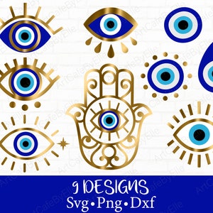 Boze oog bundel Svg Png Dxf, Humsa Svg Cutfiles
