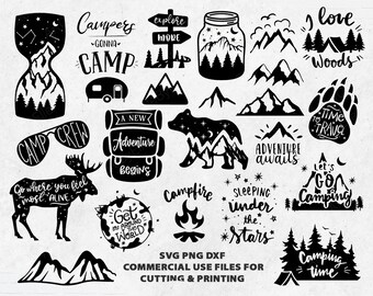 Camping Bundle Svg Png Dxf
